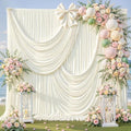 20ft x 10ft Ivory Backdrop Curtains, Ivory Cream Drapes for Backdrop Fabric in 20 ft X 10 ft(4 Panels 5ft X