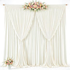 20ft x 10ft Ivory Backdrop Curtains, Ivory Cream Drapes for Backdrop Fabric in 20 ft X 10 ft(4 Panels 5ft X, alternate view 7