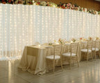20ft x 10ft Ivory Tulle Photo Backdrop Curtain with Lights String for Parties Wedding Sheer Ivory Curtain, alternate view 6