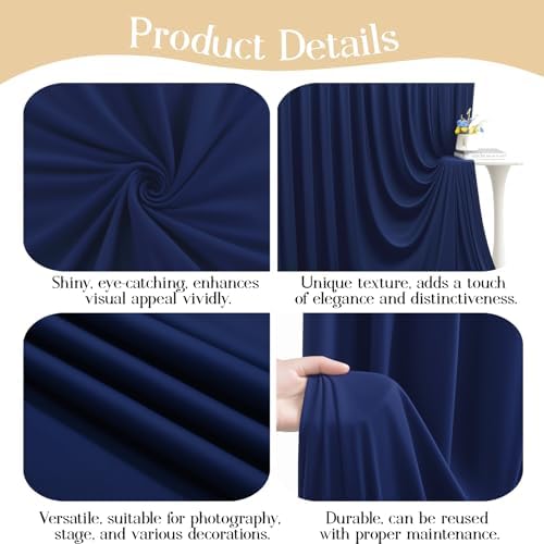 20ft x 10ft Navy Blue Backdrop Curtains, Navy Blue Drapes for Backdrop Wedding Birthday Party Baby Bridal Shower, alternate