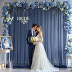20ft X 10ft Navy Blue Tulle Backdrop Curtain for Parites, Sheer Backdrop Curtains Fabric Drapes for Wedding, alternate view 5