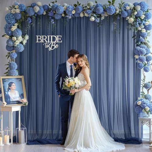 20ft X 10ft Navy Blue Tulle Backdrop Curtain for Parites, Sheer Backdrop Curtains Fabric Drapes for Wedding, alternate view 5