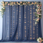 20ft X 10ft Navy Blue Tulle Backdrop Curtain for Parites, Sheer Backdrop Curtains Fabric Drapes for Wedding, alternate view 7