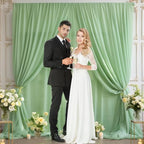 20ft X 10ft Olive Green Tulle Backdrop Curtain for Parites, Sheer Backdrop Curtains Fabric Drapes for Wedding, alternate view