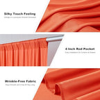 20ft x 10ft Orange Backdrop Drapes for Wedding Parties, 4 Panels Wrinkle-Free Polyester Fabric Background, alternate view 3
