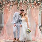 20ft X 10ft Peach Tulle Backdrop Curtain for Parites, Sheer Backdrop Curtains Fabric Drapes for Wedding Ceremony, alternate