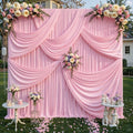 20ft x 10ft Pink Backdrop Curtains, Baby Pink Drapes for Backdrop Fabric in 20 ft X 10 ft(4 Panels 5ft X 10ft)