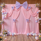 20ft x 10ft Pink Backdrop Curtains, Baby Pink Drapes for Backdrop Fabric in 20 ft X 10 ft(4 Panels 5ft X 10ft), alternate