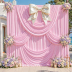 20ft x 10ft Pink Backdrop Curtains, Baby Pink Drapes for Backdrop Fabric in 20 ft X 10 ft(4 Panels 5ft X 10ft), alternate