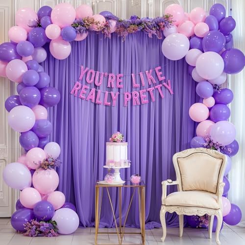 20ft x 10ft Purple Backdrop Curtains, Wrinkle-Free Sheer Chiffon Fabric Photo Backdrop Drapes for Wedding Arch, alternate