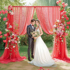 20ft X 10ft Red Tulle Backdrop Curtain for Parites, Sheer Backdrop Curtains Fabric Drapes for Wedding Ceremony, alternate