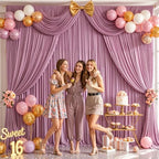 20ft x 10ft Rose Pink Backdrop Curtains, Dusty Rose Drapes for Backdrop Wedding Birthday Party Baby Bridal, alternate view 4