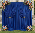 20ft x 10ft Royal Blue Wrinkle Free Backdrop Curtains for Graduation Party Backdrops Curtain Drapes Fabric Decor