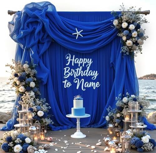 20ft x 10ft Royal Blue Wrinkle Free Backdrop Curtains for Graduation Party Backdrops Curtain Drapes Fabric Decor, alternate