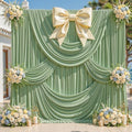20ft x 10ft Sage Green Backdrop Curtains, Sage Green Drapes for Backdrop Wedding Birthday Party Baby Bridal