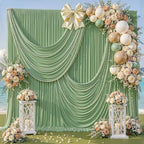 20ft x 10ft Sage Green Backdrop Curtains, Sage Green Drapes for Backdrop Wedding Birthday Party Baby Bridal, alternate view 5