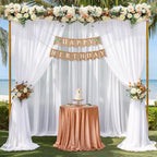 20ft x 10ft White Chiffon Backdrop Curtains, Wrinkle-Free Sheer Chiffon Fabric Photo Curtain Drapes for Wedding, alternate