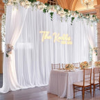 20ft x 10ft White Chiffon Backdrop Curtains, Wrinkle-Free Sheer Chiffon Fabric Photo Curtain Drapes for Wedding, alternate