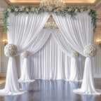 20ft x 10ft White Chiffon Backdrop Curtains, Wrinkle-Free Sheer Chiffon Fabric Photo Curtain Drapes for Wedding, alternate