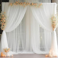 20ft X 10ft White Tulle Backdrop Curtain for Parites, Sheer Backdrop Curtains Fabric Drapes for Wedding Ceremony