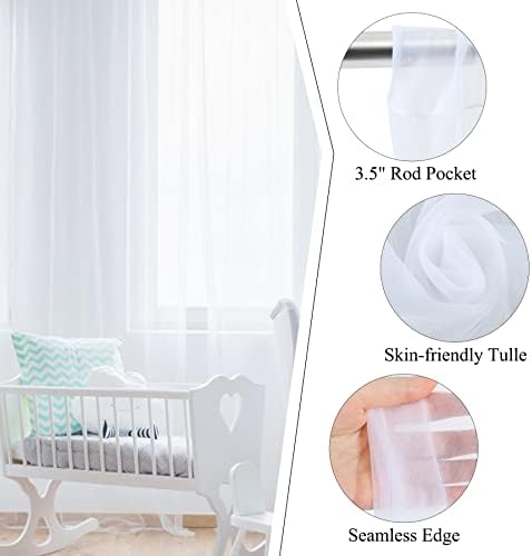 20ft X 10ft White Tulle Backdrop Curtain for Parites, Sheer Backdrop Curtains Fabric Drapes for Wedding Ceremony, alternate