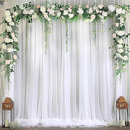 20ft X 10ft White Tulle Backdrop Curtain for Parites, Sheer Backdrop Curtains Fabric Drapes for Wedding Ceremony, alternate