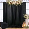 20ft x 10ft Wrinkle Free Black Backdrop Curtain for Parties Weddings, 4 Panels Silk Polyester Black Drapes for