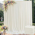 20ft x 10ft Wrinkle Free Ivory Backdrop Curtain for Parties, 4 Panels 5x10ft Silky Polyester Ivory Wedding