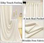 20ft x 10ft Wrinkle Free Ivory Backdrop Curtains for Parties, 4 Panels 5x10ft Photo Backdrop Drapes for Wedding, alternate