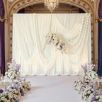 20ft x 10ft Wrinkle Free Ivory Backdrop Curtains for Parties, 4 Panels 5x10ft Photo Backdrop Drapes for Wedding, alternate