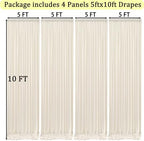 20ft x 10ft Wrinkle Free Ivory Backdrop Curtains for Parties, 4 Panels 5x10ft Photo Backdrop Drapes for Wedding, alternate