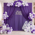 20ft x 10ft Wrinkle Free Purple Backdrop Curtains for Parties, Thick Polyester Backdrop Drapes 20x10ft for, alternate view 3