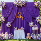 20ft x 10ft Wrinkle Free Purple Backdrop Curtains for Parties, Thick Polyester Backdrop Drapes 20x10ft for, alternate view 5
