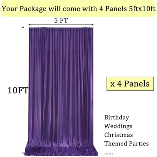 20ft x 10ft Wrinkle Free Purple Backdrop Curtains for Parties, Thick Polyester Backdrop Drapes 20x10ft for, alternate view 6