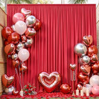 20ft x 10ft Wrinkle Free Red Backdrop Curtain for Parties, 4 Panels 5×10ft Silky Polyester Red Photo Backdrop, alternate view