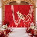 20ft x 10ft Wrinkle Free Red Backdrop Curtains for Parties, 4 Panels 5x10ft Silky Polyester Photo Backdrop