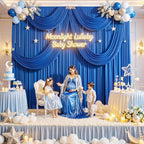 20ft x 10ft Wrinkle Free Royal Blue Backdrop Curtain for Party, Polyester Royal Blue Photo Backdrop Drapes 4, alternate view