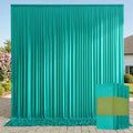 20ft x 10ft Wrinkle Free Turquoise Backdrop Curtains for Parties, Polyester Photo Backdrop Drapes 2 Panels