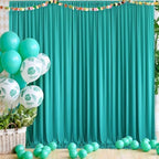 20ft x 10ft Wrinkle Free Turquoise Backdrop Curtains for Parties, Polyester Photo Backdrop Drapes 2 Panels, alternate view 4
