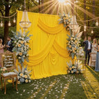 20ft x 10ft Wrinkle Free Yellow Backdrop Curtains for Parties, Thick Fabric Lemon Backdrop Drapes for Weddings, alternate