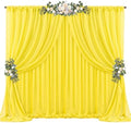 20ft x 10ft Yellow Backdrop Curtain Drapes, Wrinkle-Free Sheer Chiffon Fabric Photo Backgroud Panels for Wedding