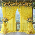 20ft x 10ft Yellow Backdrop Curtain Drapes, Wrinkle-Free Sheer Chiffon Fabric Photo Backgroud Panels for Wedding, alternate