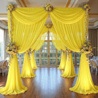 20ft x 10ft Yellow Backdrop Curtain Drapes, Wrinkle-Free Sheer Chiffon Fabric Photo Backgroud Panels for Wedding, alternate