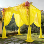 20ft x 10ft Yellow Backdrop Curtain Drapes, Wrinkle-Free Sheer Chiffon Fabric Photo Backgroud Panels for Wedding, alternate