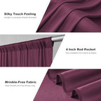 20ft x 12ft Burgundy Wrinkle-Free Backdrop Curtain for Wedding Parties, Thick Polyester 4 Panels 5x12ft for, alternate view 3