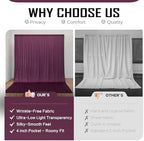 20ft x 12ft Burgundy Wrinkle-Free Backdrop Curtain for Wedding Parties, Thick Polyester 4 Panels 5x12ft for, alternate view 4