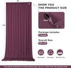 20ft x 12ft Burgundy Wrinkle-Free Backdrop Curtain for Wedding Parties, Thick Polyester 4 Panels 5x12ft for, alternate view 6