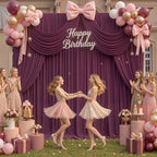 20ft x 12ft Burgundy Wrinkle-Free Backdrop Curtain for Wedding Parties, Thick Polyester 4 Panels 5x12ft for, alternate view 7
