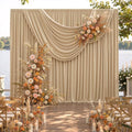 20ft x 12ft Champagne Backdrop Curtains for Parties, Wrinkle Free 4 Panels Photo Backdrop Drapes Back Drop Cloth
