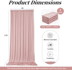 20ft x 12ft Dusty Pink Backdrop Curtains for Parties, Wrinkle Free 4 Panels Photo Backdrop Drapes Back Drop, alternate view 6